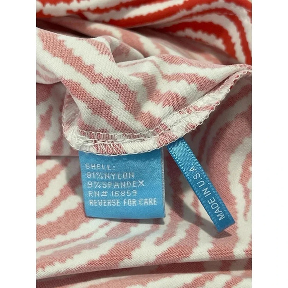 J McLaughlin Sophia Dress Women’s Large Orange Catalina Cloth Sheath Radio Waves - Picture 15 of 15